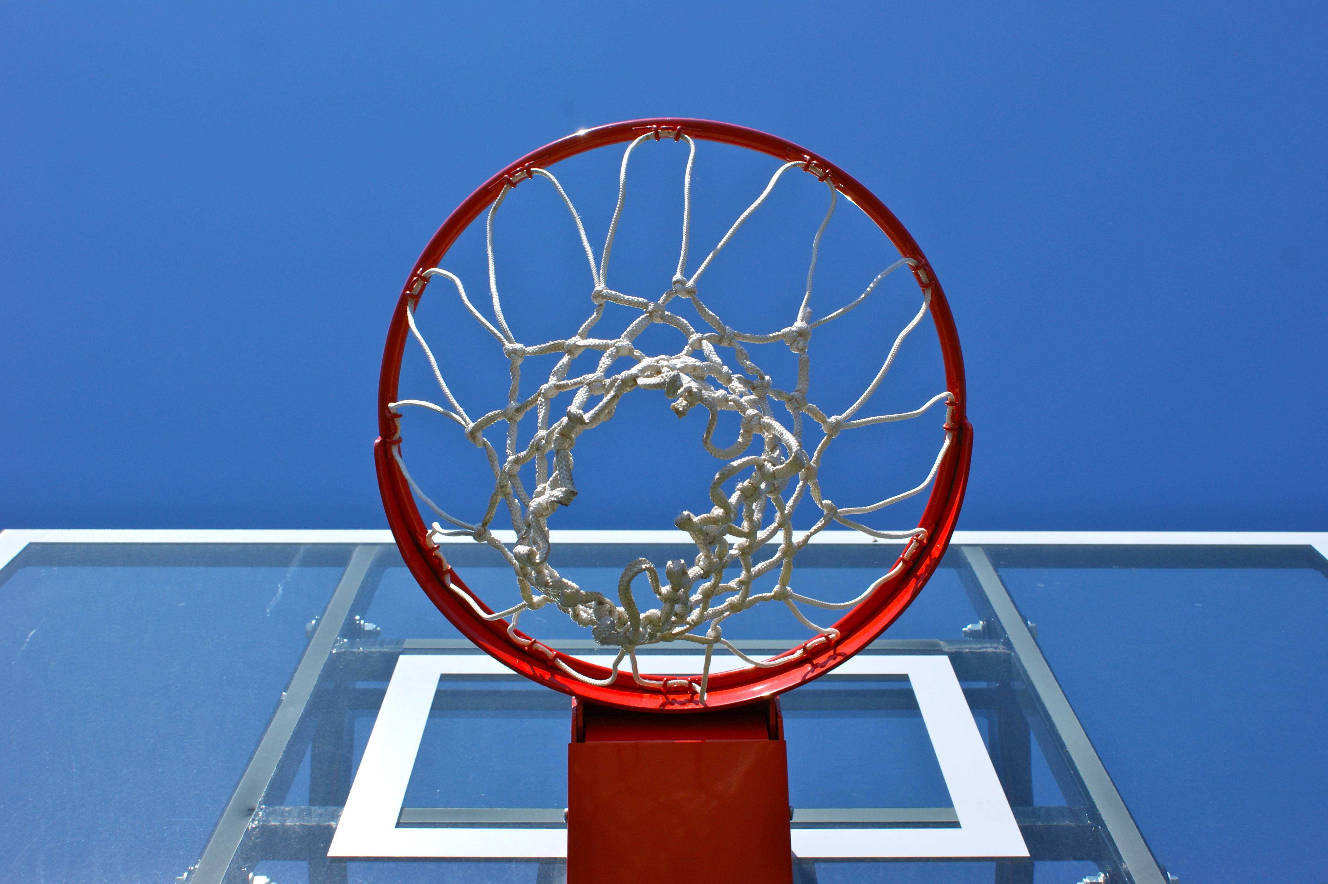 Basketball in hoop